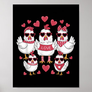 Hühner Valentinstag Liebe Valentine Niedliches Her Poster