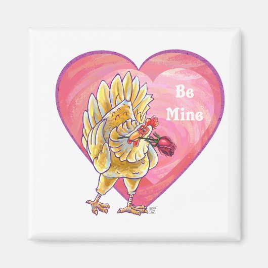 Hühner Valentinstag Magnet (Vorne)