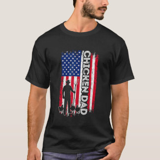 Hühner-Vater Amerikanische Flagge Geflügelzüchter  T-Shirt