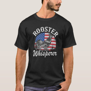 Hühner-Vater-Bauer-Papa-US-Flagge-Hahn-Flüsterer T-Shirt