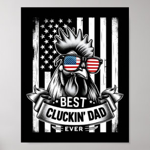 Hühner-Vater Rooster Daddy Bauer Sonniger Tag der Poster