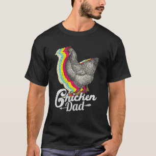 Hühner-Vater Vintage Retro 70er Hühner-Silhouette T-Shirt