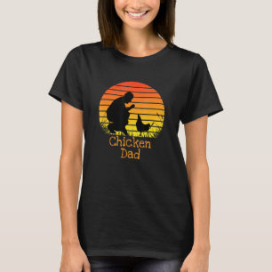 Hühner-Vater Vintage Retro Sonnenuntergang Hühnerf T-Shirt