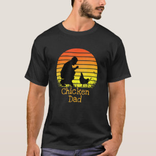 Hühner-Vater Vintage Retro Sonnenuntergang Hühnerf T-Shirt