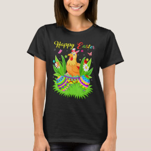 Hühner Vogel Florales Oster-Ei Lustiges Huhn Oster T-Shirt