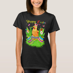 Hühner Vogel Florales Osterei Lustiges Huhn Ostern T-Shirt