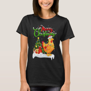 Hühner Vogel Weihnachtsdekorationen Santa Huhn Chr T-Shirt