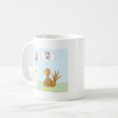 Hühner Vs Egg Funny Animal Cartoon Design Kaffeetasse (Vorderseite Links)