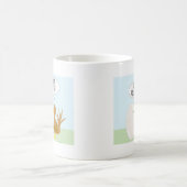 Hühner Vs Egg Funny Animal Cartoon Design Kaffeetasse (Mittel)