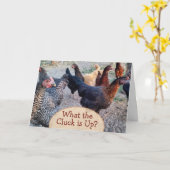 Hühner, was für eine lustige Spaß-Karte Karte (Gelbe Blume)