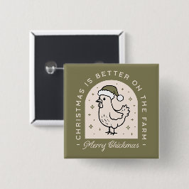 Hühner-Weihnachten-Hofstelle-Farmhaus-Cottagecore- Button