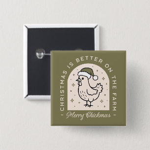 Hühner-Weihnachten-Hofstelle-Farmhaus-Cottagecore- Button