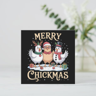 Hühner-Weihnachten-Santa-Hut-Frohe Chickmas-Farm Feiertagskarte