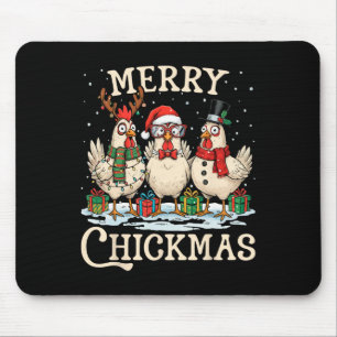 Hühner-Weihnachten-Santa-Hut Frohe Chickmas Xmas F Mousepad