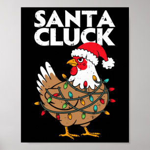 Hühner-Weihnachten-Santa-Lustig-Feiertag-Männer-Fr Poster
