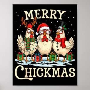 Hühner-Weihnachts-Santa-Hut Frohe Chickmas Weihnac Poster