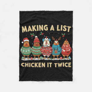 Hühner-Weihnachts-Shirt, Eine Liste erstellen Huhn Fleecedecke