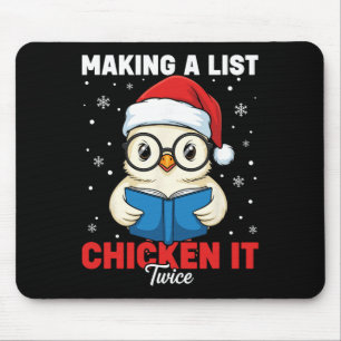 Hühner-Weihnachts-Shirt, Eine Liste erstellen Huhn Mousepad