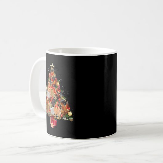 Hühner Weihnachtsbaum froh klucken Matching Fa Kaffeetasse (Vorderseite Links)
