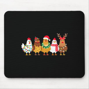 Hühner-Weihnachtslichter Farm-Mädchen Tierliebhabe Mousepad