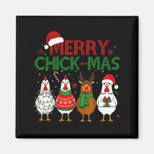 Hühner-Weihnachtsmann-Hut Frohe Chickmas Weihnacht Magnet
