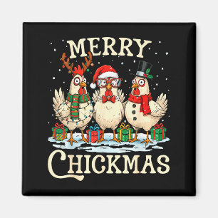 Hühner-Weihnachtsmann-Hut Frohe Chickmas Weihnacht Magnet
