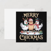 Hühner-Weihnachtsmann-Hut Frohe Hühnerweihnachten  Feiertagskarte (Vorne/Hinten)