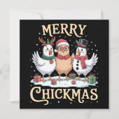 Hühner-Weihnachtsmann-Hut Frohe Hühnerweihnachten  Feiertagskarte (Vorderseite)