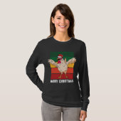 Hühner Weihnachtsmannmütze Frohe Weihnachten Pajam T-Shirt (Vorne ganz)