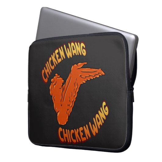 Hühner-Wing-Neoprene-Laptop-Sieb Laptopschutzhülle (Vorderseite Links)