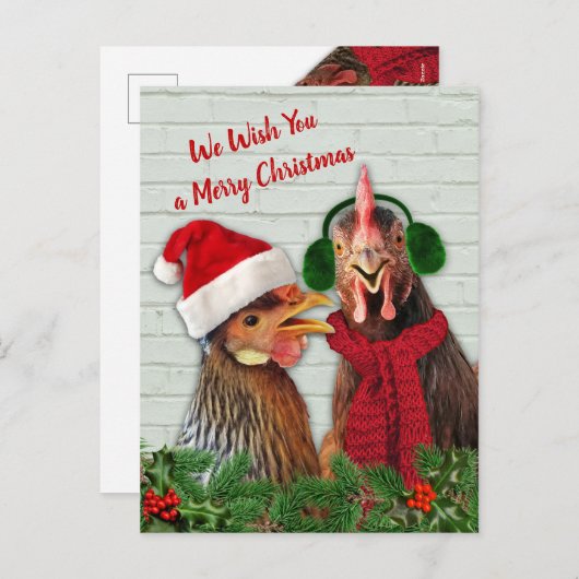 Hühner wünschen dir frohe Weihnachten (Vorne/Hinten)