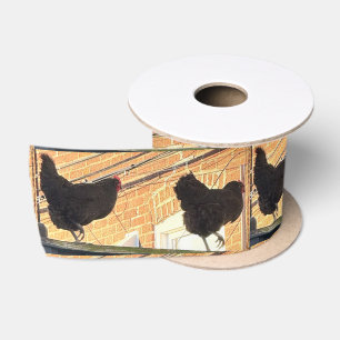 Hühner zu Fuß Foto Ribbon Satinband
