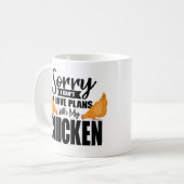 Hühnerangebot: Entschuldigung, dass ich Pläne mit Kaffeetasse (Vorderseite Links)