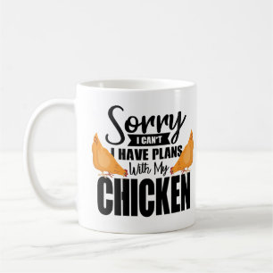 Hühnerangebot: Entschuldigung, dass ich Pläne mit Kaffeetasse