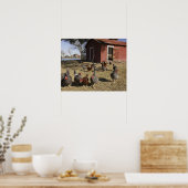 Hühnerarbeitsplätze in der Nähe von Hühnerstall Cl Poster (Küche)