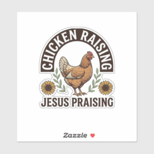 Hühneraufzucht Jesus Preisend Vintage Farm Shirt_ Aufkleber