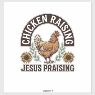 Hühneraufzucht Jesus Preisend Vintage Farm Shirt_ Aufkleber