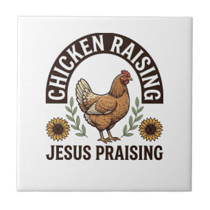 Hühneraufzucht Jesus Preisend Vintage-Farm-Shirt_ Fliese