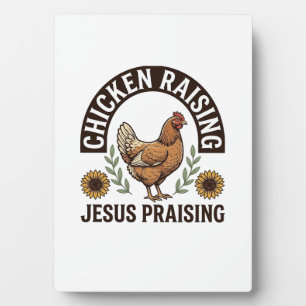 Hühneraufzucht Jesus Preisend Vintage Farm Shirt_ Fotoplatte
