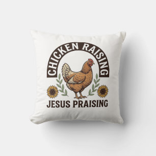 Hühneraufzucht Jesus Preisend Vintage-Farm-Shirt_ Kissen