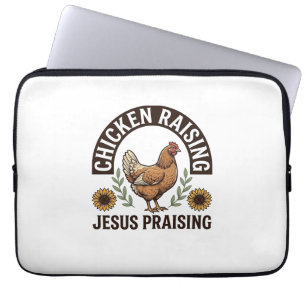 Hühneraufzucht Jesus Preisend Vintage Farm Shirt_ Laptopschutzhülle