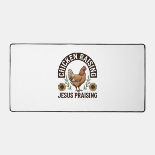 Hühneraufzucht Jesus Preisend Vintage Farm Shirt_ Schreibtischunterlage