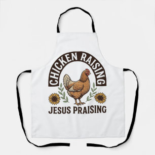 Hühneraufzucht Jesus Preisend Vintage Farm Shirt_ Schürze