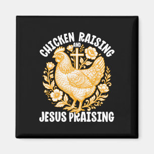 Hühneraufzucht Jesus preisender Hahn Christlich F Magnet