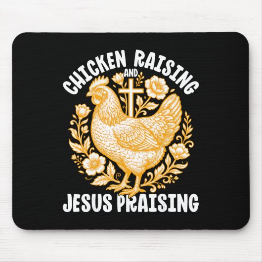 Hühneraufzucht Jesus preisender Hahn Christlich F Mousepad (Vorne)