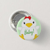 HühnerBaby-Dusche Grün Button (Vorne & Hinten)