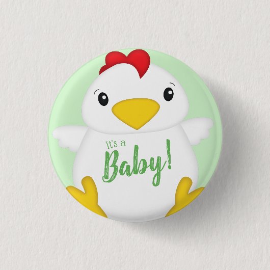 HühnerBaby-Dusche Grün Button (Vorderseite)