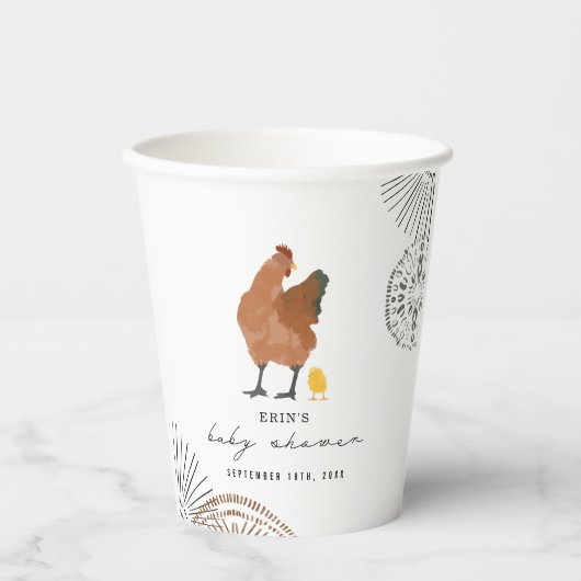 HühnerBaby-Dusche Pappbecher (Vorderseite)