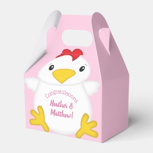 HühnerBaby-Dusche Rosa Farm Geschenkschachtel (Vorderseite)