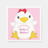 HühnerBaby-Dusche Rosa Farm Serviette (Vorderseite)